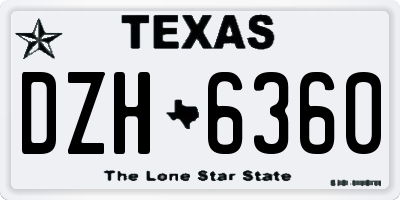 TX license plate DZH6360