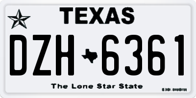 TX license plate DZH6361
