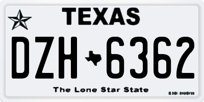 TX license plate DZH6362