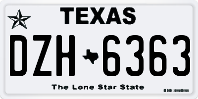 TX license plate DZH6363