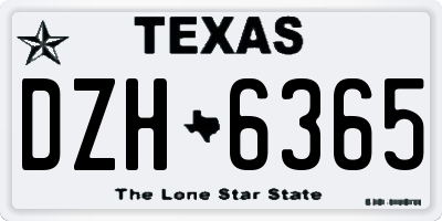 TX license plate DZH6365