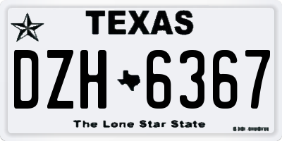 TX license plate DZH6367