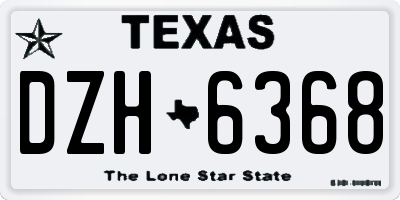 TX license plate DZH6368