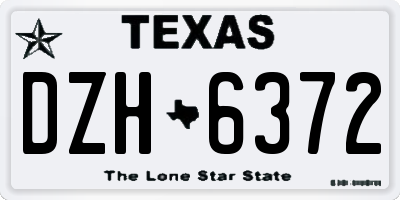 TX license plate DZH6372