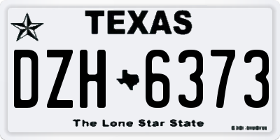 TX license plate DZH6373