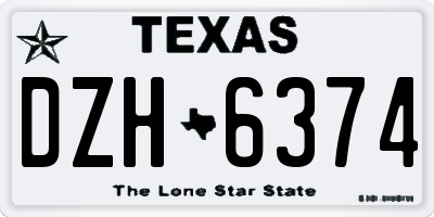 TX license plate DZH6374