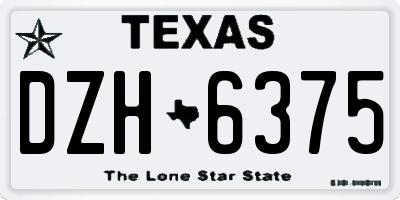 TX license plate DZH6375