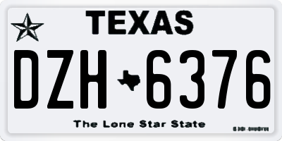 TX license plate DZH6376