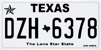 TX license plate DZH6378