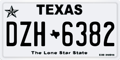 TX license plate DZH6382