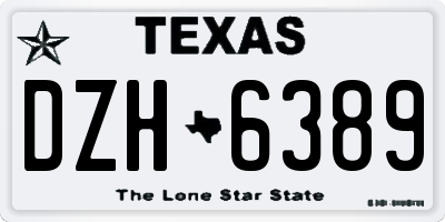 TX license plate DZH6389