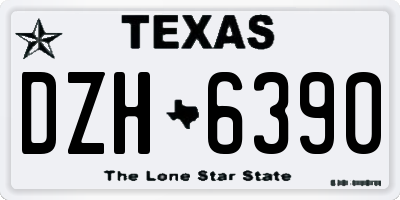 TX license plate DZH6390