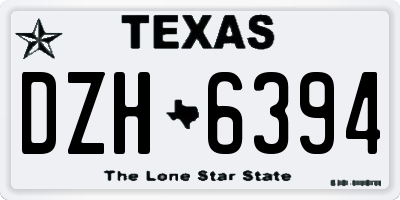 TX license plate DZH6394