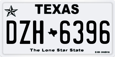 TX license plate DZH6396