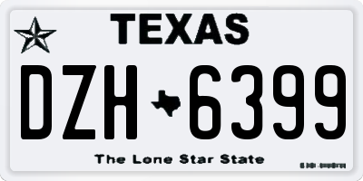 TX license plate DZH6399