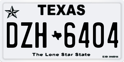 TX license plate DZH6404