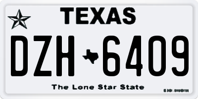 TX license plate DZH6409