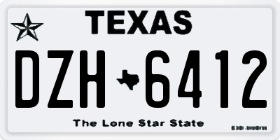 TX license plate DZH6412