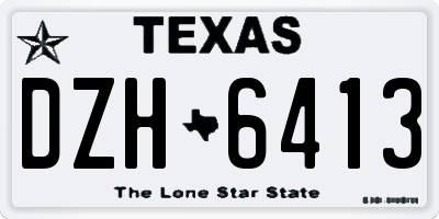 TX license plate DZH6413