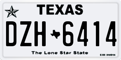 TX license plate DZH6414