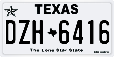 TX license plate DZH6416