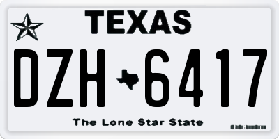 TX license plate DZH6417