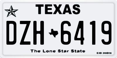 TX license plate DZH6419