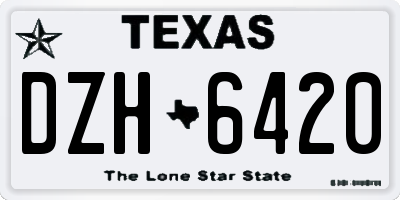 TX license plate DZH6420