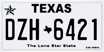 TX license plate DZH6421