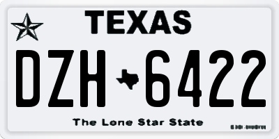 TX license plate DZH6422