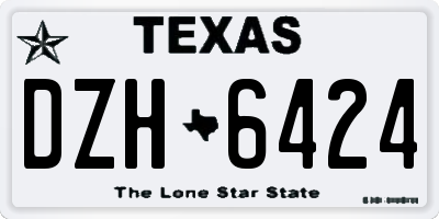 TX license plate DZH6424