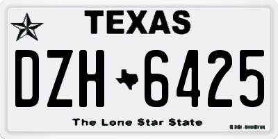 TX license plate DZH6425