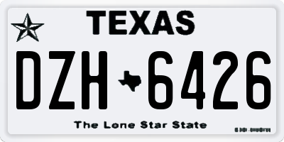 TX license plate DZH6426