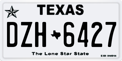 TX license plate DZH6427
