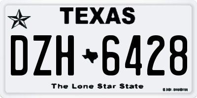 TX license plate DZH6428