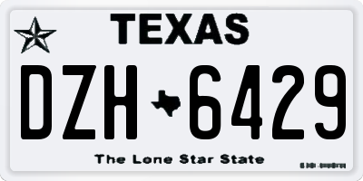 TX license plate DZH6429