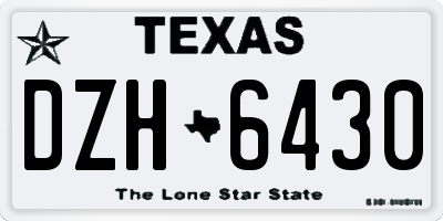 TX license plate DZH6430