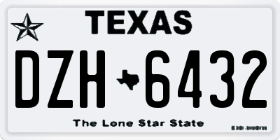 TX license plate DZH6432