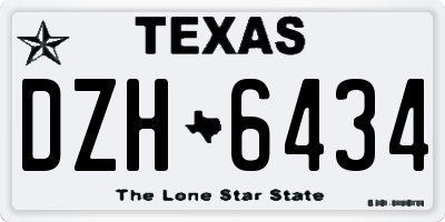 TX license plate DZH6434