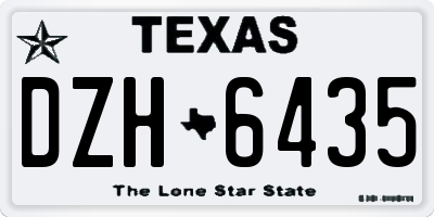 TX license plate DZH6435