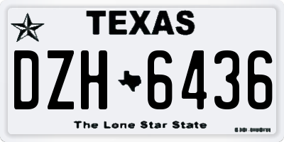 TX license plate DZH6436