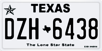 TX license plate DZH6438