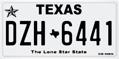 TX license plate DZH6441