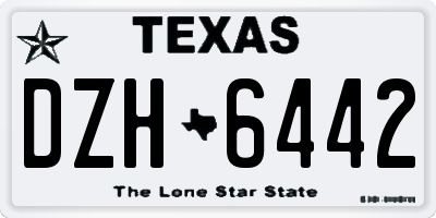 TX license plate DZH6442