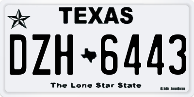 TX license plate DZH6443