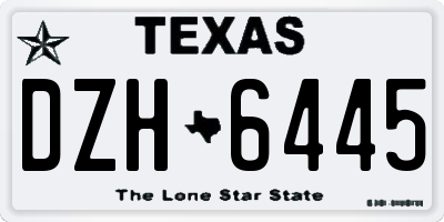 TX license plate DZH6445