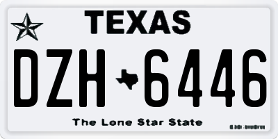 TX license plate DZH6446