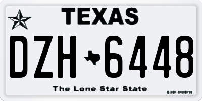 TX license plate DZH6448