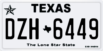 TX license plate DZH6449