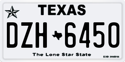TX license plate DZH6450